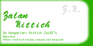 zalan mittich business card